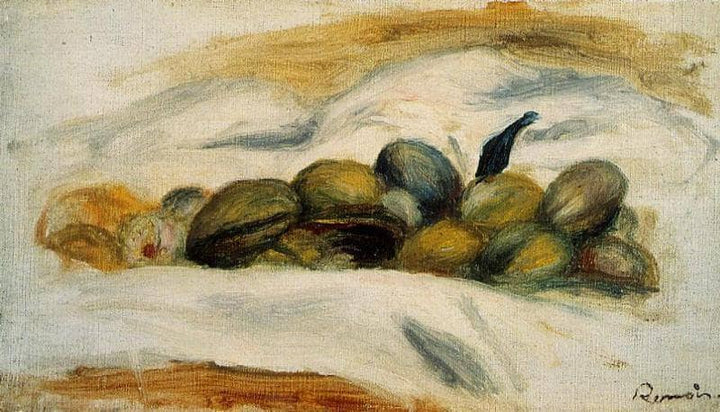 Still Life Almonds and Walnuts by Pierre-Auguste Renoir — hand-painted landscape oil painting reproduction on canvas