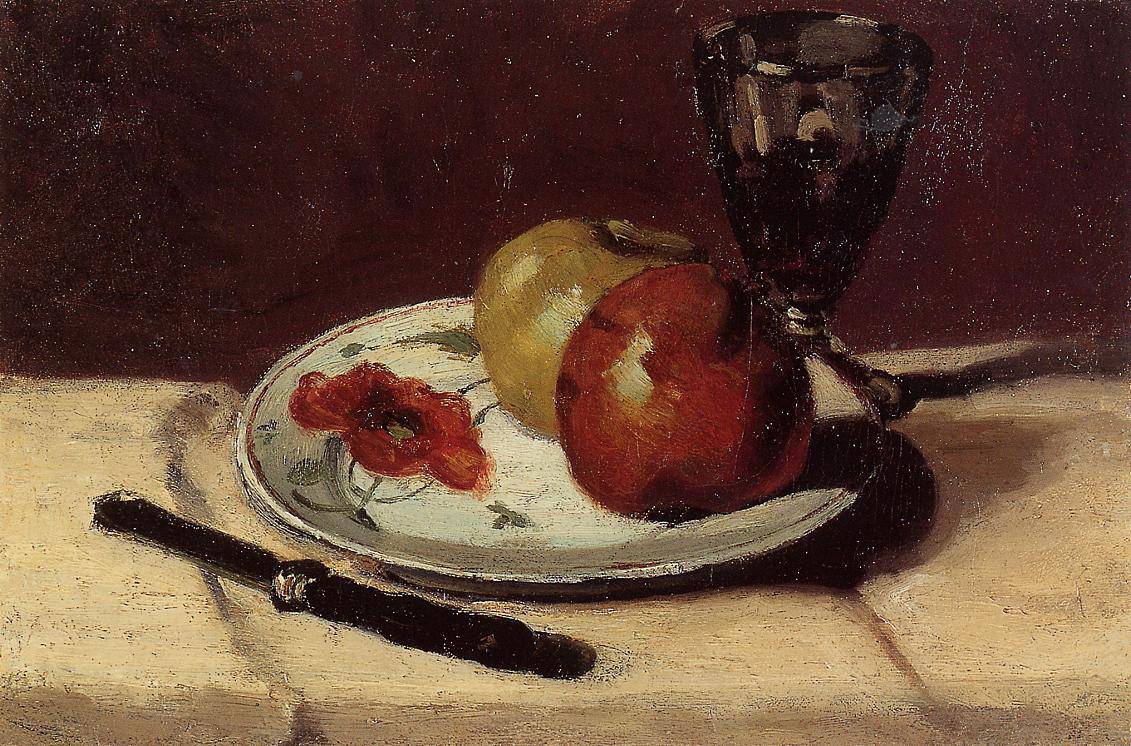 Still Life Apples and a Glass - Paul Cezanne