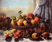 Still Life Fruit by Gustave Courbet — hand-painted botanical oil painting reproduction on canvas