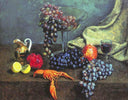 Still Life. Grape, lemon, and cancer by Ilya Mashkov — hand-painted photography oil painting reproduction on canvas