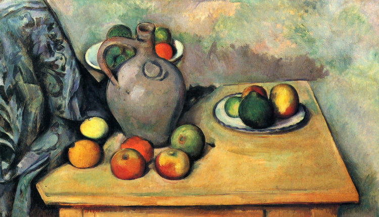 Still life, jug and fruit on a table - Paul Cezanne