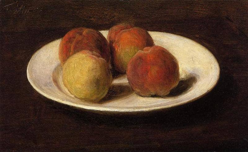 Still Life of Four Peaches by Henri Fantin-Latour — hand-painted photography oil painting reproduction on canvas