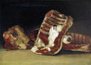 Still life of Sheep's Ribs and Head - The Butcher's conter by Francisco Goya — hand-painted photography oil painting reproduction on canvas