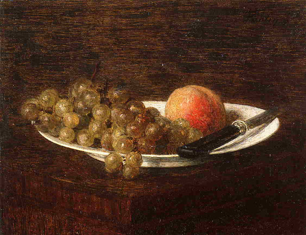 Still Life Peach and Grapes