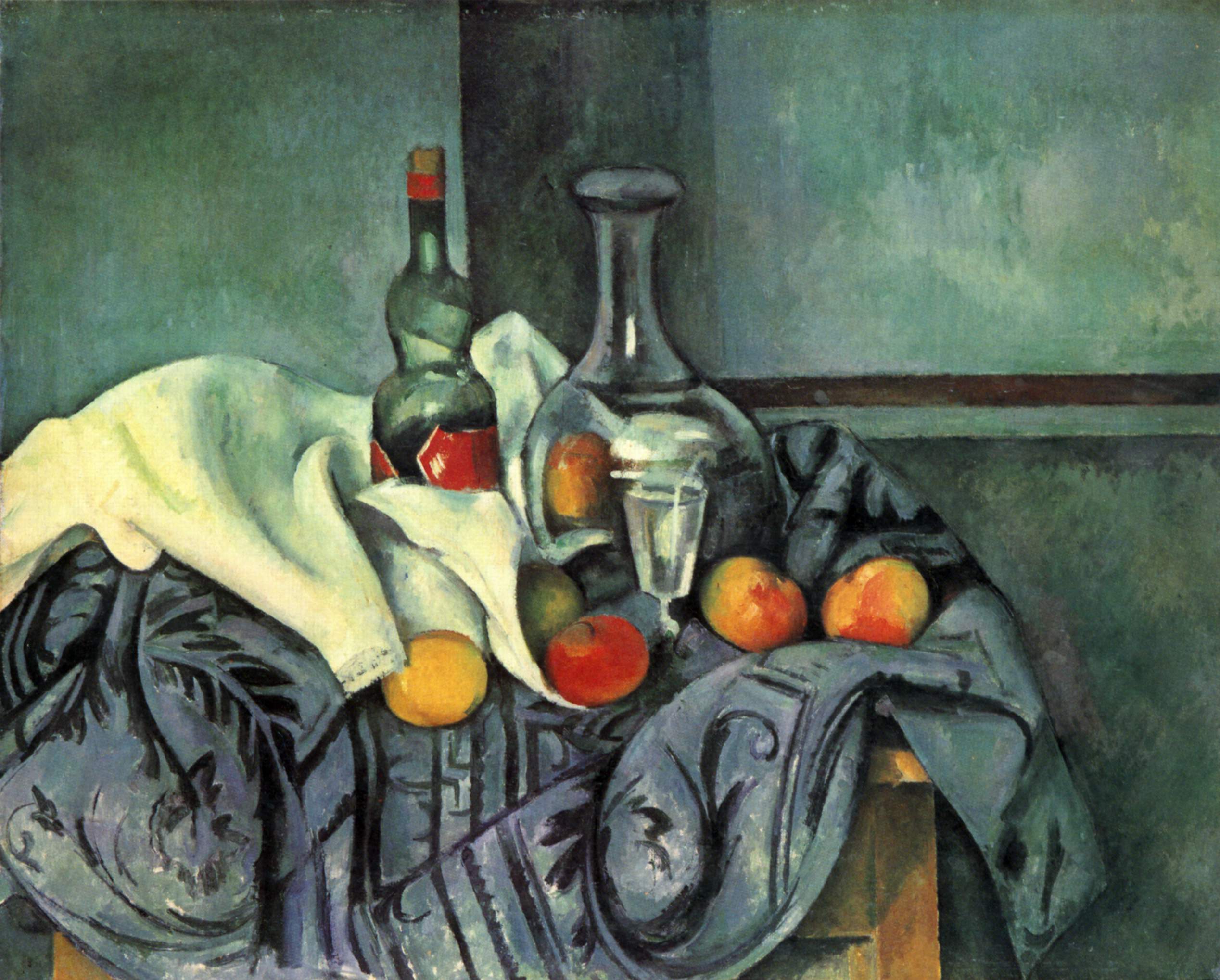 Still life, peppermint bottle - Paul Cezanne