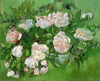 Still Life - Pink Roses by Vincent van Gogh — hand-painted botanical oil painting reproduction on canvas