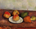 Still Life Plate and Fruit by Paul Cezanne — hand-painted photography oil painting reproduction on canvas