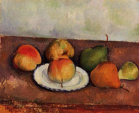 Still Life Plate and Fruit by Paul Cezanne — hand-painted photography oil painting reproduction on canvas