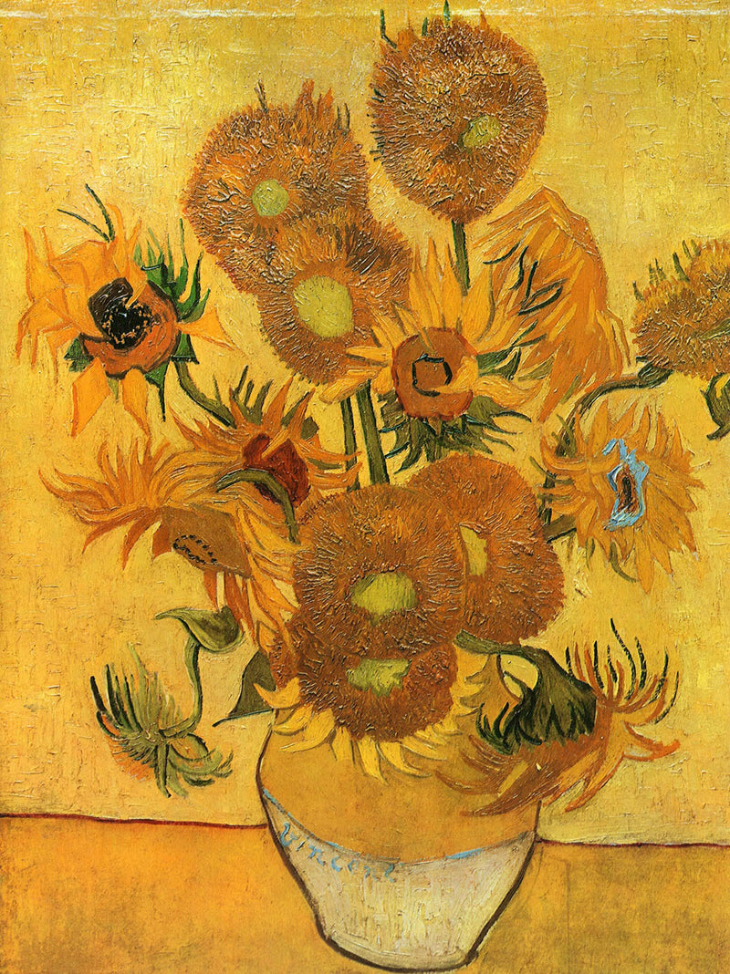 Still Life - Vase with Fifteen Sunflowers on gallery wrap