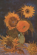 Still Life Vase with Five Sunflowers by Vincent van Gogh — flower oil painting wall art, Post Impressionism