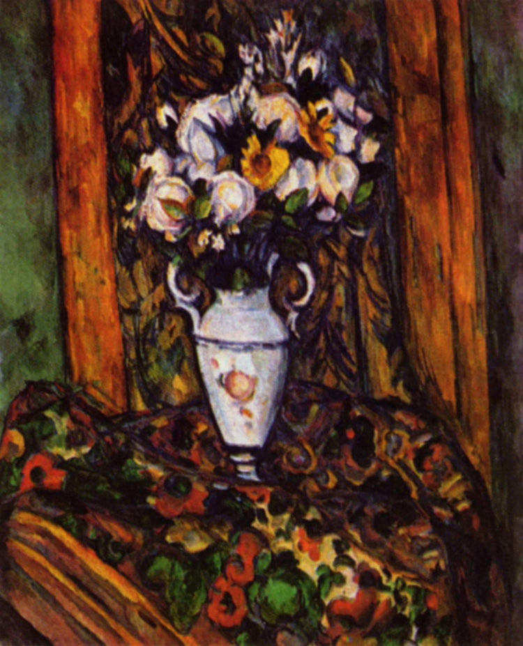 Still Life, Vase with Flowers - Paul Cezanne