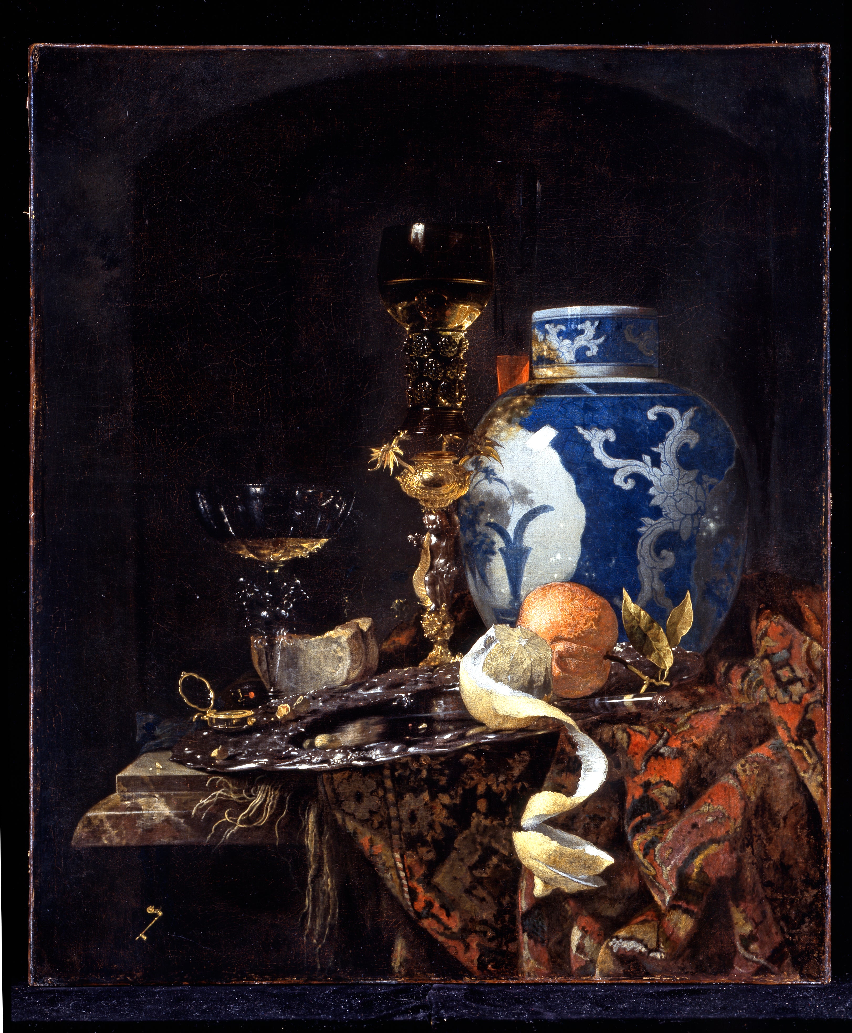 Still-Life with a Late Ming Ginger Jar - Willem Kalf