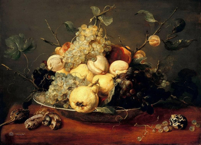 Still Life with a Plate of Fruit on gallery wrap
