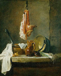 Still Life with a Rib of Beef by Jean-Baptiste-Simeon Chardin — hand-painted photography oil painting reproduction on canvas