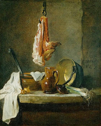 Still Life with a Rib of Beef by Jean-Baptiste-Simeon Chardin — oil painting reproduction