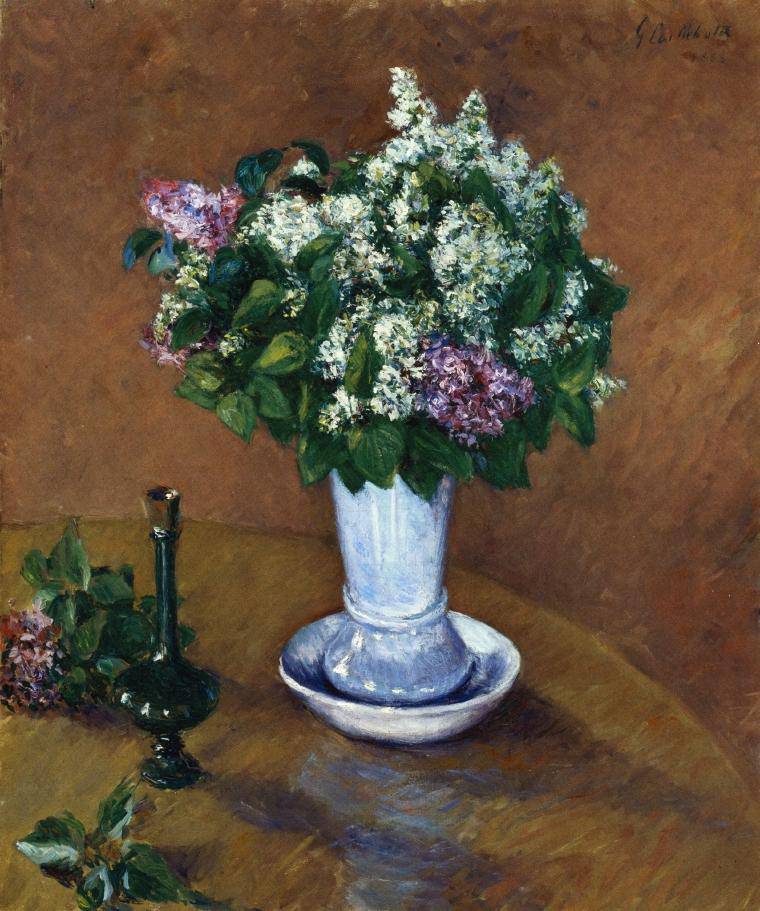 Still Life with a Vase of Lilacs - Gustave Caillebotte