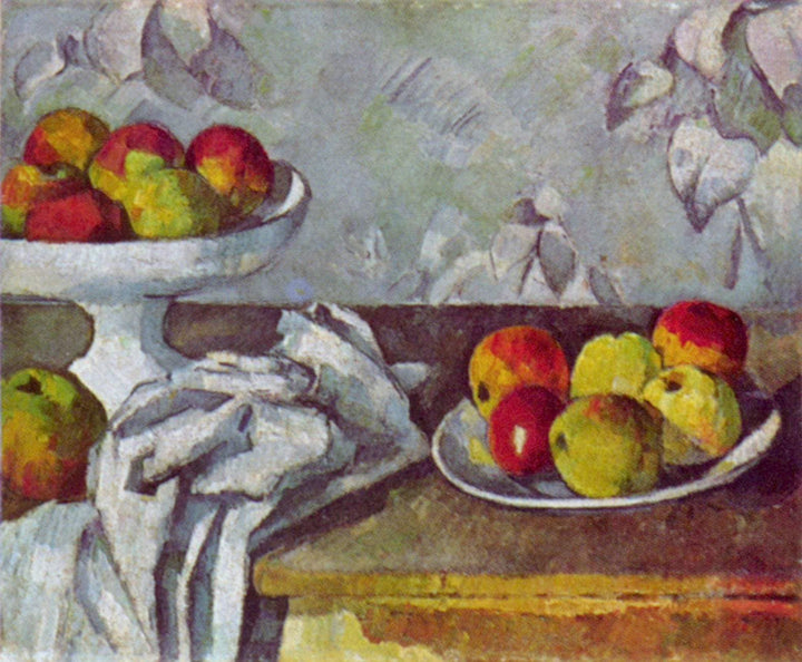 Still life with apples and fruit bowl by Paul Cezanne — hand-painted photography oil painting reproduction on canvas