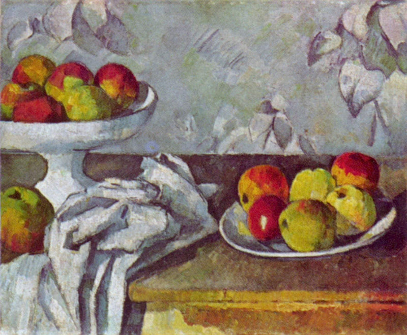 Still life with apples and fruit bowl on gallery wrap