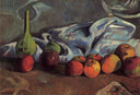 Still life with apples and green vase by Paul Gauguin — fruit oil painting wall art, Post Impressionism