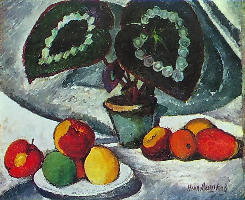 Still Life with begonias by Ilya Mashkov — hand-painted botanical oil painting reproduction on canvas