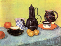 Still Life with Blue Enamel Coffeepot, Earthenware and Fruit by Vincent van Gogh — hand-painted photography oil painting reproduction on canvas