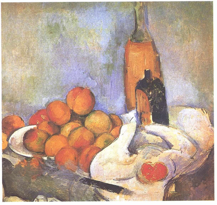 Still life with bottles and apples - Paul Cezanne