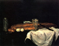 Still Life with Bread and Eggs by Paul Cezanne — hand-painted still oil painting reproduction on canvas
