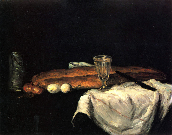 Still Life with Bread and Eggs by Paul Cezanne — hand-painted still oil painting reproduction on canvas