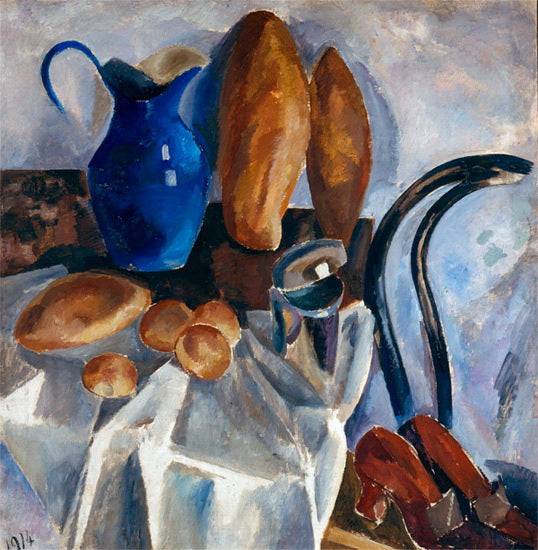 Still life with bread and pumpkin - Ilya Mashkov