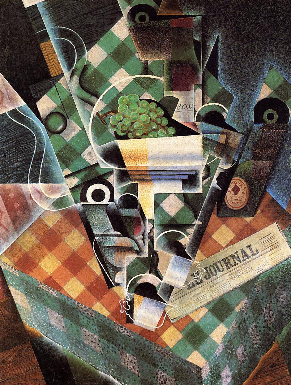 Still Life with Checked Tablecloth - Juan Gris