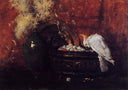 Still Life with Cockatoo by William Merritt Chase — hand-painted botanical oil painting reproduction on canvas