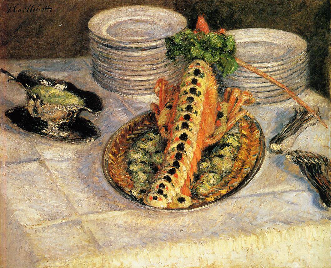 Still Life with Crayfish - Gustave Caillebotte