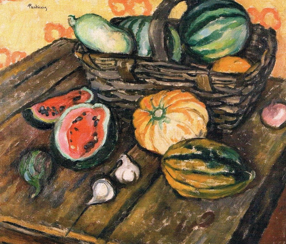 Still Life With Cucumbers by Józef Pankiewicz — hand-painted photography oil painting reproduction on canvas
