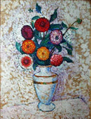 Still life with dahlias by Ilya Mashkov — hand-painted botanical oil painting reproduction on canvas