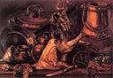 Still Life with Dead Turkey by Jose Gutierrez Solana — life oil painting wall art, Expressionism