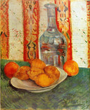 Still Life with Decanter and Lemons on a Plate by Vincent van Gogh — hand-painted photography oil painting reproduction on canvas