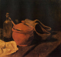 Still Life with Earthenware, Bottle and Clogs by Vincent van Gogh — hand-painted photography oil painting reproduction on canvas