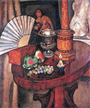 Still Life with Fan by Ilya Mashkov — fruit oil painting wall art, Post Impressionism