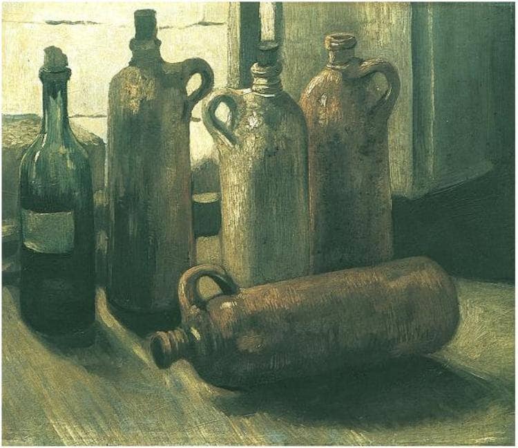 Still Life with Five Bottles on gallery wrap
