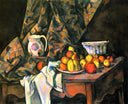 Still Life with Flower Holder by Paul Cezanne — fruit oil painting wall art, Post Impressionism