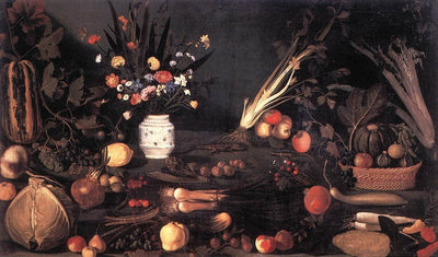 Still Life with Flowers and Fruit in bedroom