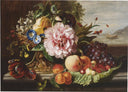 Still Life with Flowers and Fruit by Helen Augusta Hamburger — fruit oil painting wall art, Romanticism