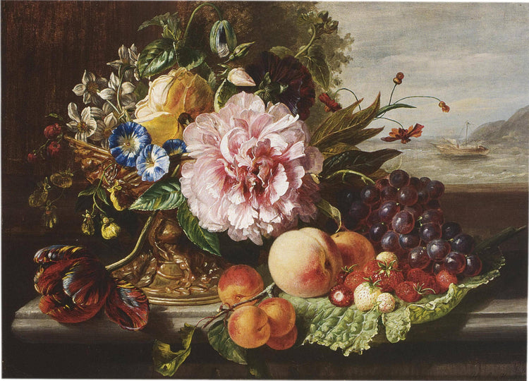 Still Life with Flowers and Fruit - Helen Augusta Hamburger