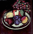 Still Life with Grapes by Ilya Mashkov — fruit oil painting wall art, Fauvism