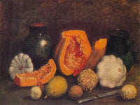 Still life with green jug and the pumpkin by Ilya Mashkov — hand-painted photography oil painting reproduction on canvas