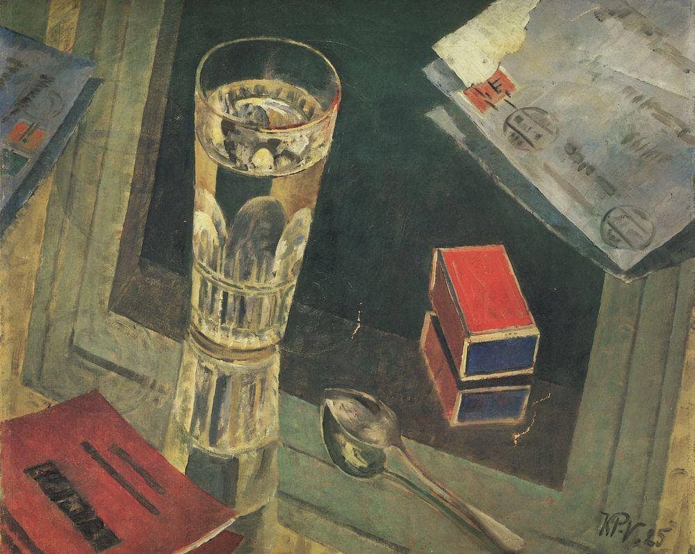 Still Life with Letters by Kuzma Petrov-Vodkin — hand-painted still oil painting reproduction on canvas