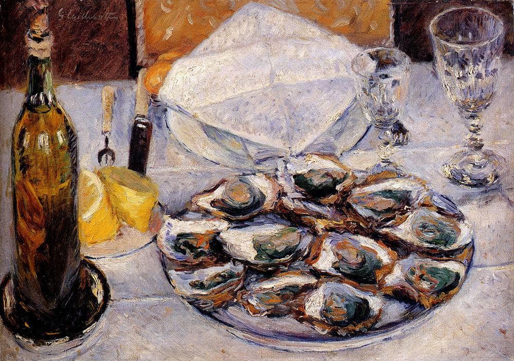 Still Life with Oysters by Gustave Caillebotte — hand-painted landscape oil painting reproduction on canvas