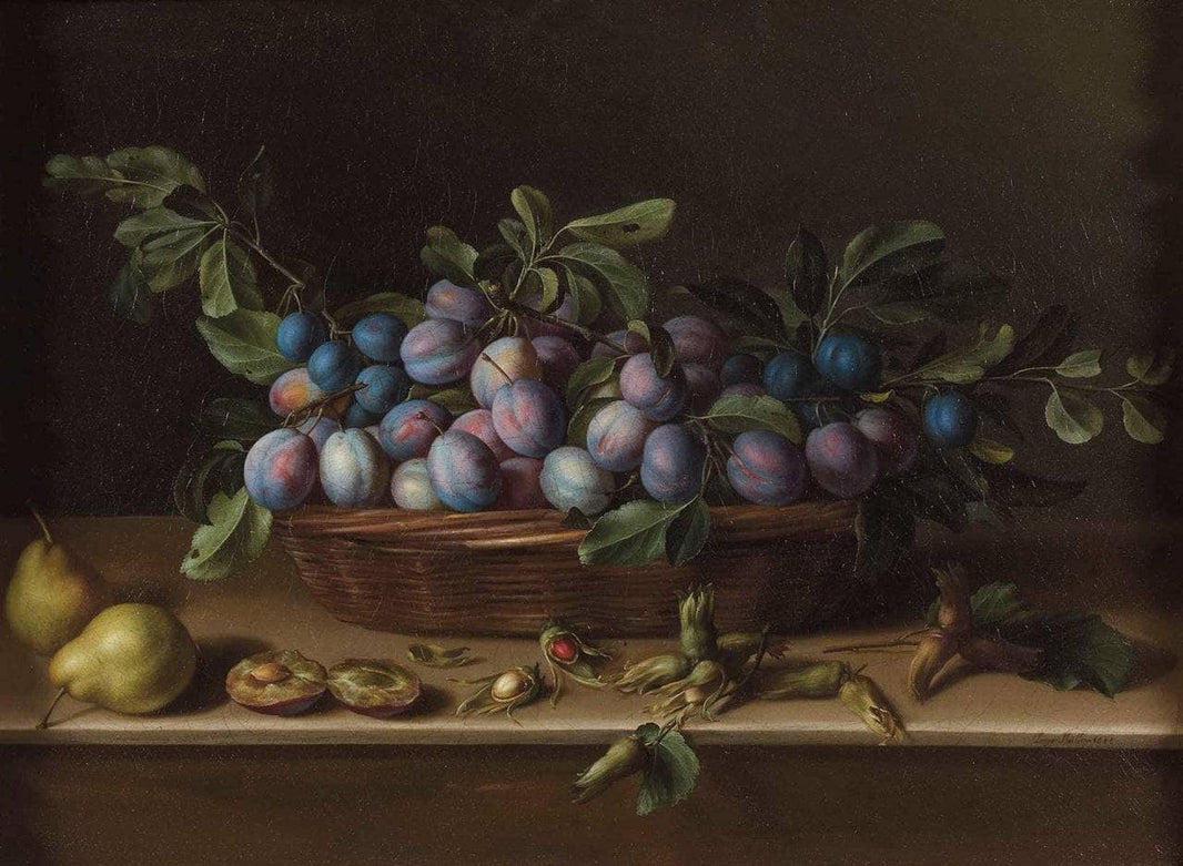 Still Life with Plums by Louise Moillon — hand-painted photography oil painting reproduction on canvas