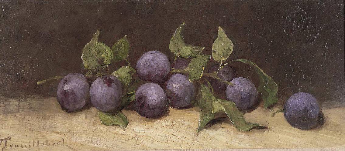 Still life with plums