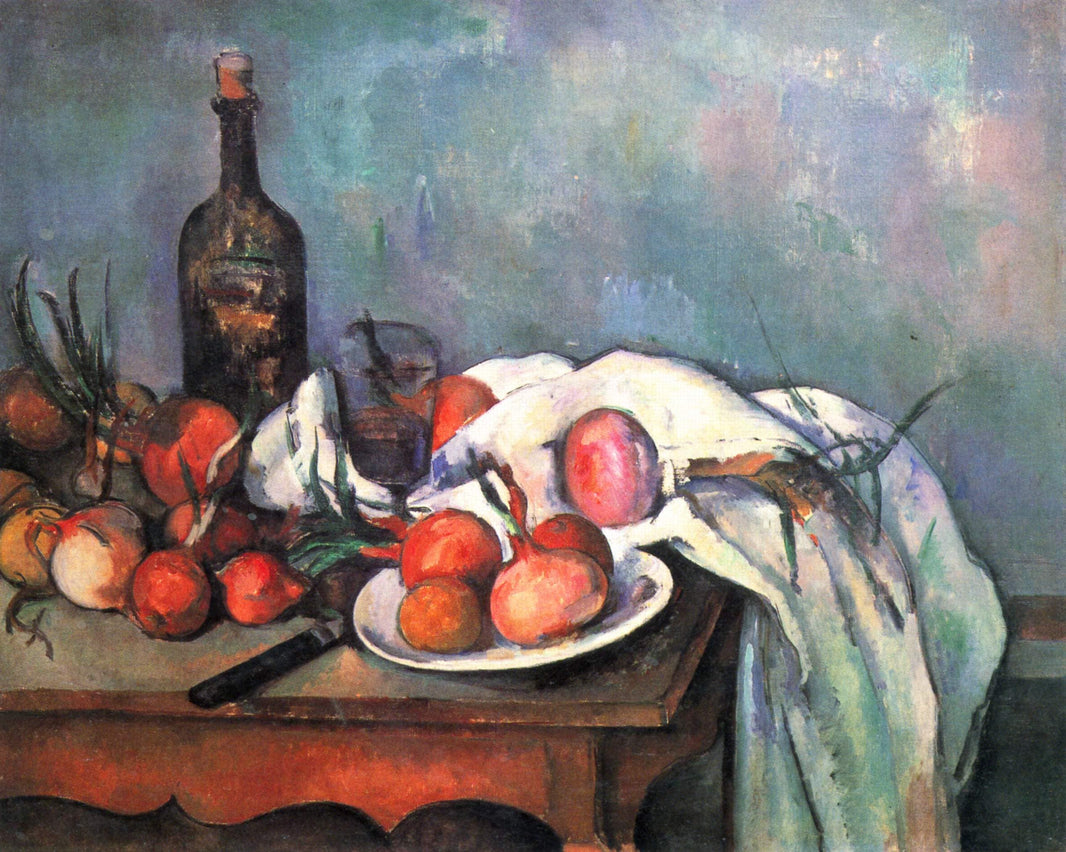 Still Life with Red Onions by Paul Cezanne — hand-painted photography oil painting reproduction on canvas